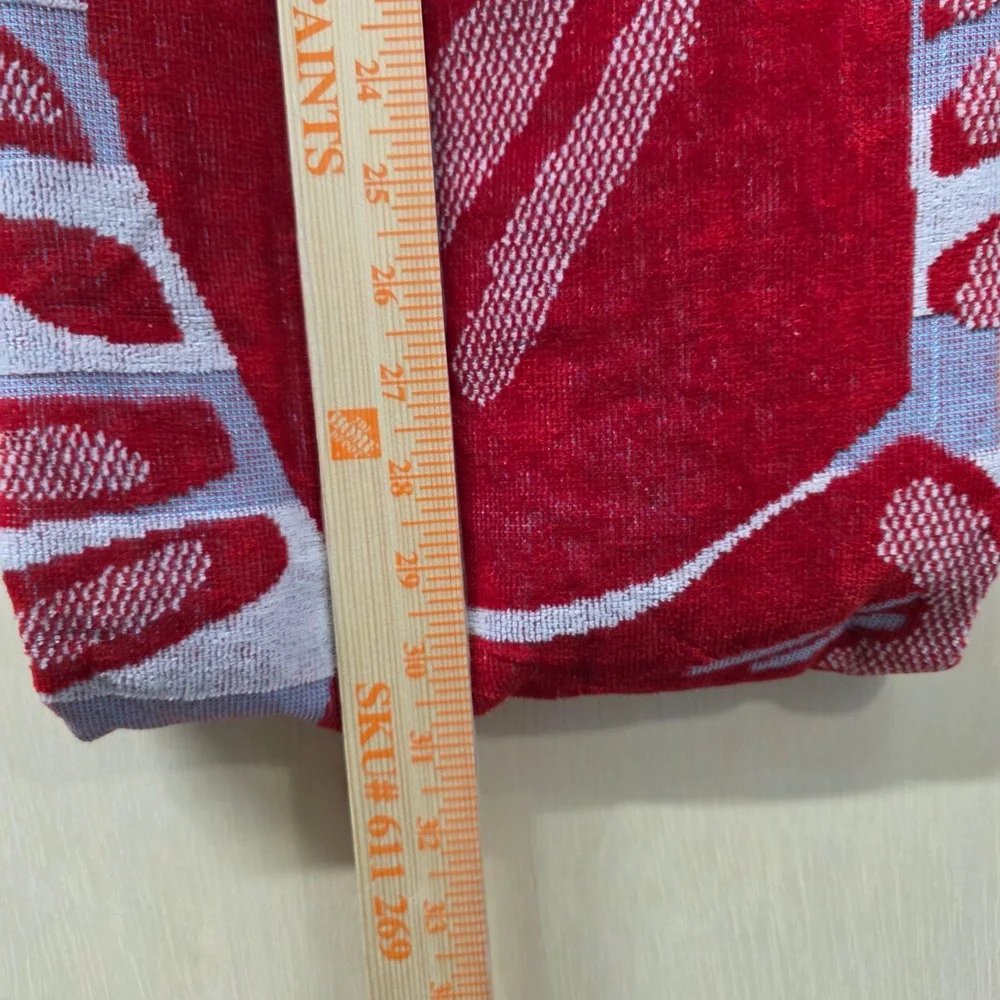 Better Homes & Gardens Luxury Beach Towel Red Lobster Blue Striped 38x72 NEW